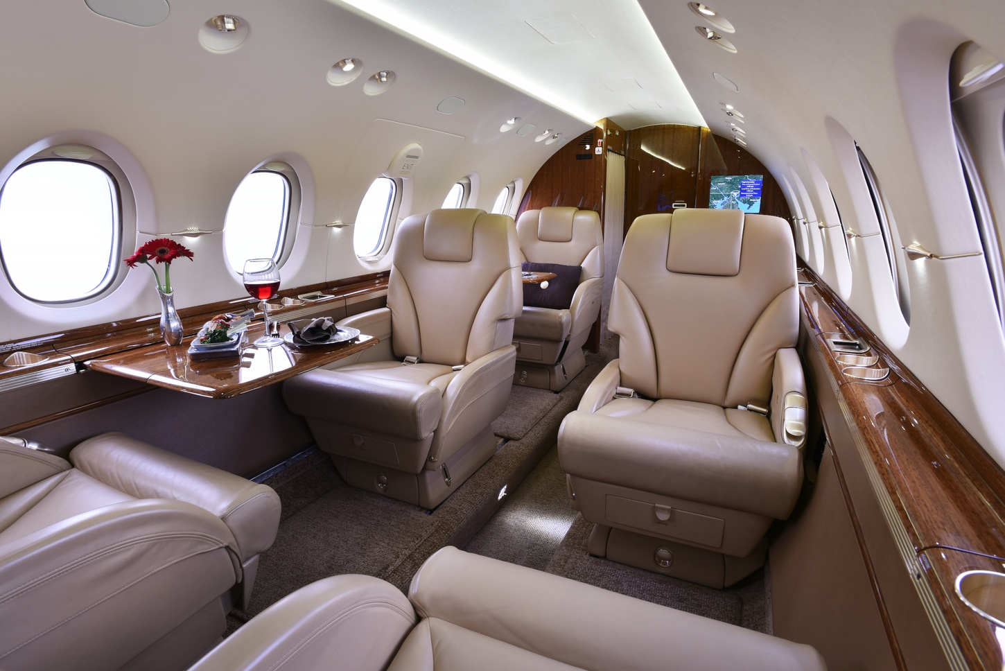 Full interior view of the 2012 Hawker 900XP S/N HA-0209 on Freestream